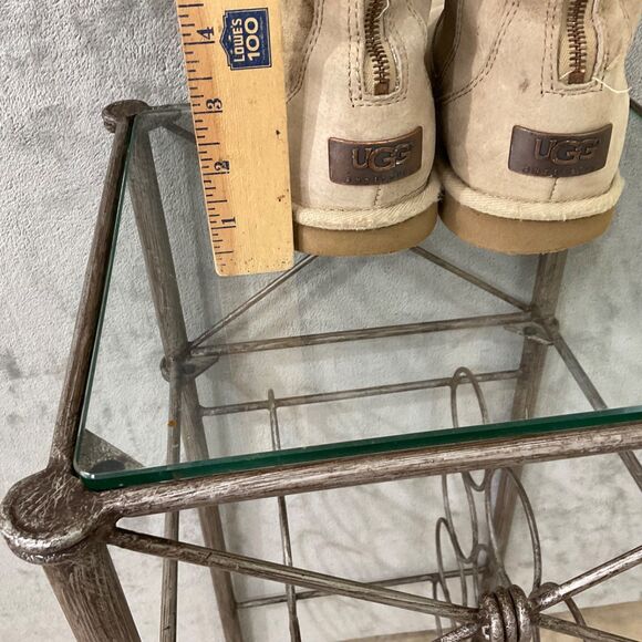 UGG Knightsbridge Tall Suede Boots 5119 women’s size 6 Tan Shearling  Back Zip - Picture 3 of 15